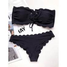 Load image into Gallery viewer, Women Dot Bikini Women Two Piece Swimsuit Women's Bikini Set Swimsuit Micro Strapless 2 Piece Bathing Suit Tie Side Bikini Bottoms Push Up Swimwear Bathing Suit Beach Wear Swimming Suit
