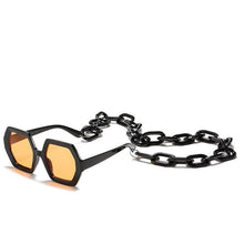 Load image into Gallery viewer, Women Elegant Design Sunglasses Stylish Fashionable Square Shape Sunglasses For Women Latest Unique Chain Style Sun Glasses For Female New Different Shades Large Frame Eyewear
