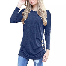 Load image into Gallery viewer, Women Elegant Long Sleeve Round Neck Loose Blouse Tops
