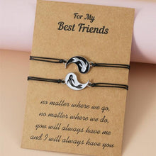 Load image into Gallery viewer, Women Fish Bracelet Black White Friendship Couple Bracelet Unisex Distance Matching Bracelets Handmade Friendship Gifts For Best Friend Couples Adjustable String Bracelets For Women
