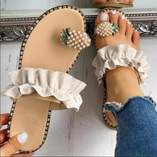Load image into Gallery viewer, Women Flat Yellow Sandals Summer Fashion Elegant Comfortable Pineapple Design For Womens
