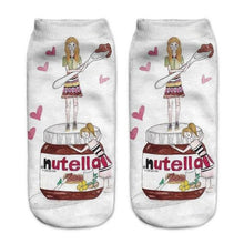 Load image into Gallery viewer, Women Funny Cute 3D Print Foods White Nutella Character Socks Unisex Happy Breathable Cotton Cartoon Donuts Biscuit Dessert Gift Socks For Men And Women
