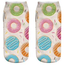 Load image into Gallery viewer, Women Funny Cute 3D Print Foods White Nutella Character Socks Unisex Happy Breathable Cotton Cartoon Donuts Biscuit Dessert Gift Socks For Men And Women
