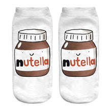 Load image into Gallery viewer, Women Funny Cute 3D Print Foods White Nutella Character Socks Unisex Happy Breathable Cotton Cartoon Donuts Biscuit Dessert Gift Socks For Men And Women
