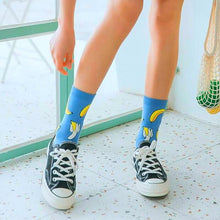 Load image into Gallery viewer, Women Funny Socks Spring Autumn Cartoon Socks Avocado Lemon Watermelon Peach Strawberry Banana Casual Socks Combed Out Of Cotton Soft Socks For Men And Women

