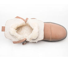 Load image into Gallery viewer, Women Genuine Leather Ankle Boots Warm Fur Waterproof Slip On Super Comfortable Booties Autumn Winter Shoes Keep Warm Anti-Slip Soft Sole Warm Fur Lined Winter Ankle Booties
