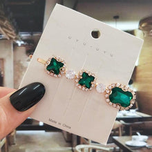 Load image into Gallery viewer, Women Hair Clips Set Jewelry Fashion Green Crystal Hair Accessories Luxury Simulation Pearl Barrette Pin For Girl Gift Ornaments Fashion Hairgrips Accessories For Party
