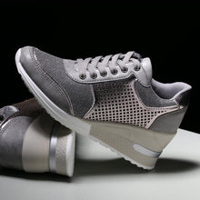 Load image into Gallery viewer, Women Height Increasing Walking Jogging Sneakers Gold Silver Sport Running Women's Lightweight Casual Everyday Walking Fashion High Heels Comfortable Sneakers
