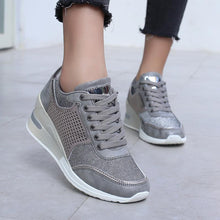 Load image into Gallery viewer, Women Height Increasing Walking Jogging Sneakers Gold Silver Sport Running Women's Lightweight Casual Everyday Walking Fashion High Heels Comfortable Sneakers
