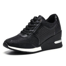 Load image into Gallery viewer, Women Height Increasing Walking Jogging Sneakers Gold Silver Sport Running Women's Lightweight Casual Everyday Walking Fashion High Heels Comfortable Sneakers
