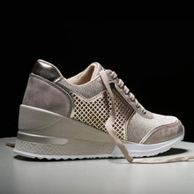 Load image into Gallery viewer, Women Height Increasing Walking Jogging Sneakers Gold Silver Sport Running Women's Lightweight Casual Everyday Walking Fashion High Heels Comfortable Sneakers
