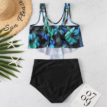 Load image into Gallery viewer, Women High Waist Bikini Plus Size Swimwear Summer Swimsuit Beach Bathing Suit Ruffle Bikini  Floral Printed Ruffle High Waist Bikini Set Women's Tummy Control Bathing Suit Swimsuit Flounce Peplum
