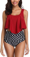 Load image into Gallery viewer, Women High Waist Bikini Plus Size Swimwear Summer Swimsuit Beach Bathing Suit Ruffle Bikini  Floral Printed Ruffle High Waist Bikini Set Women's Tummy Control Bathing Suit Swimsuit Flounce Peplum
