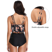 Load image into Gallery viewer, Women High Waist Bikini Plus Size Swimwear Summer Swimsuit Beach Bathing Suit Ruffle Bikini  Floral Printed Ruffle High Waist Bikini Set Women's Tummy Control Bathing Suit Swimsuit Flounce Peplum
