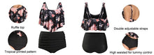 Load image into Gallery viewer, Women High Waist Bikini Plus Size Swimwear Summer Swimsuit Beach Bathing Suit Ruffle Bikini  Floral Printed Ruffle High Waist Bikini Set Women's Tummy Control Bathing Suit Swimsuit Flounce Peplum
