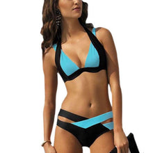 Load image into Gallery viewer, Women High Waist Bikini Swimsuit Swimwear Women's 2 Piece Swimsuits Scoop Neck High Waist Bikini Set Female Elegant Bikini Comfortable Swimming Set Large Size Bathing Suit
