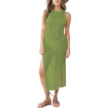 Load image into Gallery viewer, Women Hollow Out Sleeveless Bikini Swimsuit Side Split Long Beach Dresses
