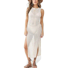 Load image into Gallery viewer, Women Hollow Out Sleeveless Bikini Swimsuit Side Split Long Beach Dresses

