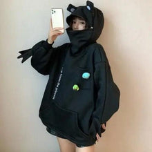 Load image into Gallery viewer, Women Hoodie Frog Pullover Winter Sense Hooded Casual Sweatshirts Autumn Embroidery Loose Hoodies Pullover Casual Creativity Sweatshirt Loose Solid Long Sleeve Tops With Pocket

