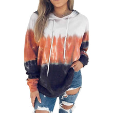 Load image into Gallery viewer, Women Hoodies Tops Tie Dye Printed Long Sleeve Drawstring Pullover Sweatshirts with Pocket
