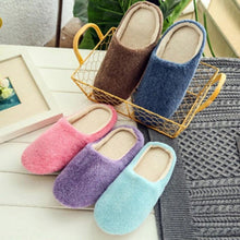 Load image into Gallery viewer, Women Indoor House Plush Soft Cute Cotton Slippers Shoes Non-slip Floor Home Slippers Slides For Bedroom Memory Foam Slippers Scuff Outdoor Indoor Warm Plush Bedroom Shoes With Fur Lining

