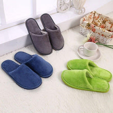 Load image into Gallery viewer, Women Indoor House Plush Soft Cute Cotton Slippers Shoes Non-slip Floor Home Slippers Slides For Bedroom Memory Foam Slippers Scuff Outdoor Indoor Warm Plush Bedroom Shoes With Fur Lining
