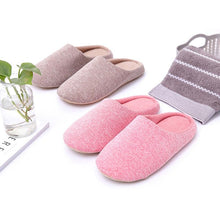 Load image into Gallery viewer, Women Indoor House Plush Soft Cute Cotton Slippers Shoes Non-slip Home Slippers Bedroom Cotton Slippers For Womens Mens Washable Home Shoes Non-Slip Slippers For Travel Spa Hotel
