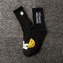 Load image into Gallery viewer, Women Korea Funny Socks Long Socks Black Cool Socks Harajuku GD Hip Hop Cotton Skateboard Socks Men New Trend Daisy Socks Men

