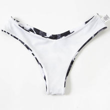 Load image into Gallery viewer, Women Lace Up Black Print Bikini Set Beach Swimsuit Women's Halter Self Bikini Set Padded Top Two Piece Swimsuit Summer Padded Bra Swim Panties  Bandage Vintage Bathing Suit
