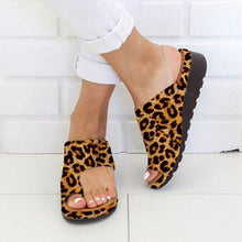 Load image into Gallery viewer, Women Leather Shoes Comfy Platform Flat Sole Ladies Casual Soft Big Toe Foot Sandal Walking Strappy Slides Sandals Open Toe Summer Shoes With Arch Support
