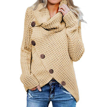 Load image into Gallery viewer, Women Long Sleeve Asymmetric Wrap Pullover Sweater Jumper Tops
