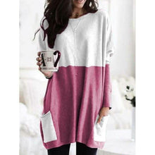 Load image into Gallery viewer, Women Long Sleeve Casual Pocket T-Shirt Loose Plus Size Top Blouse
