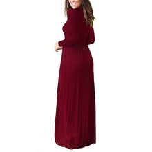 Load image into Gallery viewer, Women Long Sleeve Loose Plain Maxi Dresses Casual Long Dresses with Pockets
