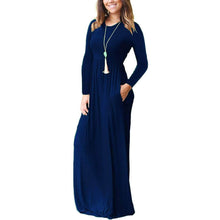Load image into Gallery viewer, Women Long Sleeve Loose Plain Maxi Dresses Casual Long Dresses with Pockets
