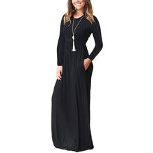 Load image into Gallery viewer, Women Long Sleeve Loose Plain Maxi Dresses Casual Long Dresses with Pockets
