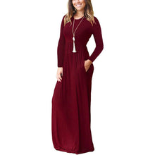 Load image into Gallery viewer, Women Long Sleeve Loose Plain Maxi Dresses Casual Long Dresses with Pockets
