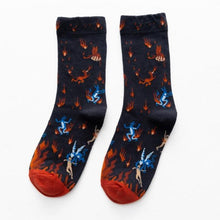 Load image into Gallery viewer, Women Long Sock Cartoon Print Creative Fashion Personalized Novelty Men Women Socks Winter Warm Comfortable Cotton Socks Running Cycling Socks For Men And Women
