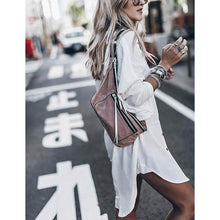 Load image into Gallery viewer, Women Loose Long Sleeve Swimsuit Cover Ups Button Down Beach Shirt
