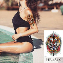 Load image into Gallery viewer, Women Luxury Temporary Stickers Realistic Body Tattoo Flowers Bird Elegant Big Design
