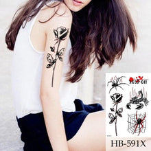 Load image into Gallery viewer, Women Luxury Temporary Stickers Realistic Body Tattoo Flowers Bird Elegant Big Design
