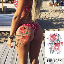 Load image into Gallery viewer, Women Luxury Temporary Stickers Realistic Body Tattoo Flowers Bird Elegant Big Design
