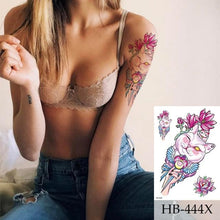 Load image into Gallery viewer, Women Luxury Temporary Stickers Realistic Body Tattoo Flowers Bird Elegant Big Design
