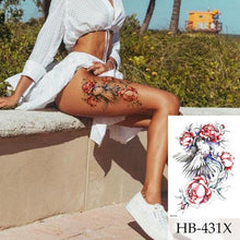 Load image into Gallery viewer, Women Luxury Temporary Stickers Realistic Body Tattoo Flowers Bird Elegant Big Design
