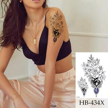 Load image into Gallery viewer, Women Luxury Temporary Stickers Realistic Body Tattoo Flowers Bird Elegant Big Design
