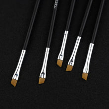 Load image into Gallery viewer, Women Makeup Brush 5Pcs Professional Black Eyebrow Inclined Flat Angled Brush Makeup Tool Wooden Pole Eyeliner Eyeshadow Women Cosmetic

