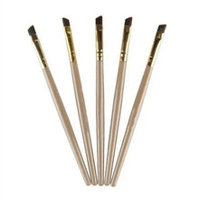 Load image into Gallery viewer, Women Makeup Brush 5Pcs Professional Black Eyebrow Inclined Flat Angled Brush Makeup Tool Wooden Pole Eyeliner Eyeshadow Women Cosmetic
