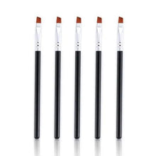 Load image into Gallery viewer, Women Makeup Brush 5Pcs Professional Black Eyebrow Inclined Flat Angled Brush Makeup Tool Wooden Pole Eyeliner Eyeshadow Women Cosmetic
