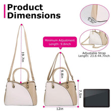 Load image into Gallery viewer, Women Medium Sized Leather Satchel Crossbody Bag with Stylish Stitching Detachable Strap
