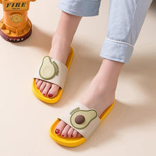 Load image into Gallery viewer, Women Men Summer Slippers Casual Sandals Beach Slides Fruits Avocado Flip Flops Non-Slip Soft Sole Bathroom Shoes Open Toe Soft Slippers Non-Slip Soft Shower Spa Bath Pool Gym House Sandals
