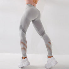 Load image into Gallery viewer, Women Mesh Leggings High Waist Seamless Fitness Leggings Fashion Female Gym Workout Leggings Seamless Gym Running Stylish Tight Athletic Leggings Soft Active Legging For Women
